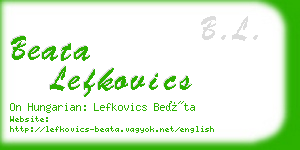 beata lefkovics business card